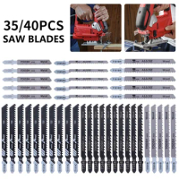 35/40Pcs Jig Saw Blade Stainless Steel Jigsaw Blade Set T744D/T344D/T101B/T111C/T144D/T101AO/T118A/ T101BR Woodworking Saw Blade