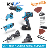 5-in-1 Combo kit Drill, jig saw, reciprocating saw, oscillating tool,Sander attachments MAKITA18V/NEWONE 20V battery Combo kit