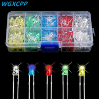 100-500 PCS,3mm 5mm,LED Diodes Assorted Kit,White Green Red Blue Yellow,LED Light Emitting Diode Electronic Kit,Indicator Lights