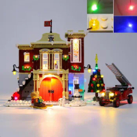 USB Light Kit For Lego 10263 Creator Expert Winter Village Fire Station Building Set Blocks-(NOT Include LEGO Model)