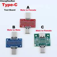 ChengHaoRan USB Type C Type-C Male Female Test Board USB3.1 Male to Female Socket 24P 16Pin 16p Adapter Extension Test Board