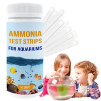Ammonia Test Strips 50 Count Water Testing Aquarium Test Strips Water Test Safe Ammonia Tester For Fresh/Salt Water Aquariums