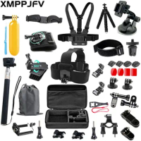 XMPPJFV Accessories Kit for GoPro Hero 10 9 8 Max 7 6 5 4 3 3+ 2 1 Black Go Pro Session Fusion Silver White Insta360 DJI AKASO