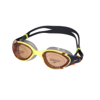 SPEEDO BIOFUSE2.0 成人運動泳鏡-抗UV 防霧 游泳  蛙鏡 SD800233214507 黃透明棕橘