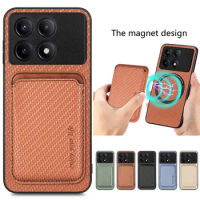 For Poco F6 Pro 5G 2024 Magnetic 2IN1 Detachable Leather Card Funda Xiaomi Poco X6 Pro Case Phone PocoF6 M6 X 6 F C65 Back Cover
