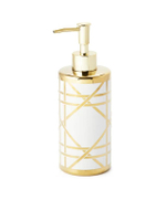 Ceramic Soap Dispenser Line Gold Collection White - Gold
