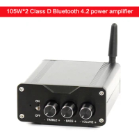 105W*2 High Power Amplifier TPA3221 DC18-30V Fever DIY HiFi Digital Class D Bluetooth 4.2 Amplifier Large Capacitor 20Hz-20KHz