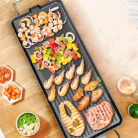 Non Stick Electric BBQ Grill Smokeless Barbecue Machine 5-Level Adjustable Household Electric Grill Ovens Cooking Tools
