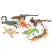 Simulation Chameleon,Scorpion,frilled lizard,komodo dragon,centipede animal model Lifelike action Play figure home decor toys