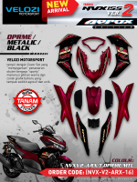 VELOZI COVERSET BODYSET NVX155 V2 YAMAHA AEROX DPRME/METALIC/BLACK NVX-V2-ARX-16 STICKER SIAP TANAM