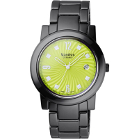 Vaness 誘惑圓舞曲陶瓷腕錶-綠面黑/38mm