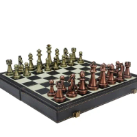 High Quality Unique Chess Set Pieces Flat Contemporary Golden Luxury Chess Set Pieces Unusual Gift Puzzl Chadrez Jogo Board Game
