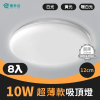 【青禾坊】好安裝系列 歐奇OC 10W LED 超薄款吸頂燈-8入(TK-DE001W)