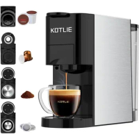 2023 New KOTLIE Single Serve Coffee Maker,4in1 Espresso Machine for Nespresso Original/K Cups/L'OR/Ground Coffee/illy Coffee ESE