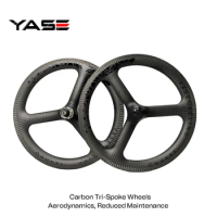 16 Inch 349 3 Spokes Carbon Rim Brake Small Cloth Bicycle Carbon Wheelset 7 speed 16'' Folding Bike Trispokes Wheels 74/112