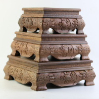 紅木底座雕刻工藝品實木正方形中式擺件魚缸茶壺玉器底座佛像加高