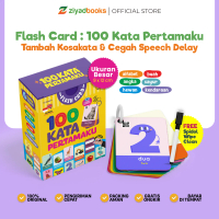 (Dilengkapi Spidol) Flash Card 100 Kata Pertamaku Ring Wipe Clean - Pengenalan Kosakata Bayi Anak 1-