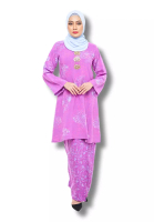 UMMIRIAZ Kurung Pahang Batik Cendana In Pink Purple