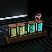 電商鬧鐘桌面鐘擬輝光管時鐘免組裝創意鬧鐘定時器聯網對時平行進口