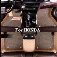 High Quality Customized Double Layer Detachable Diamond Pattern Car Floor Mat For HONDA Jade Jazz Insight Odyssey Pilot Vezel