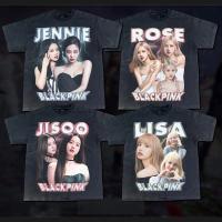 Blackpink เสื้อยืดคอตตอน 100%|JENNIE|ROSE|JISOO|LISA ผู้ชาย Man