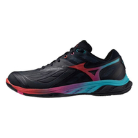Mizuno Wave Fang 2 [71GA231337] 女 羽球鞋 寬楦 支撐 抗扭 瞬移 美津濃 黑 紅