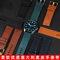 Italy Cowhide Leather Watch Strap for Rudder Tudor Dituo Meidou Citizen Genuine Leather 22 23mm Watch Band Men