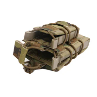 Tactical Double Layer Modular 5.56 .223 &amp; 9mm Magazine Pouch for Rifle M4 / M14 / AK /G3 Pistol M92 /1911/HK45 Molle Mag Pouch