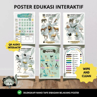 [RumahBermainIBA] ANEKA POSTER EDUKASI ANAK INTERAKTIF QR Estetik A3+ WIPE AND CLEAN anak belajar an
