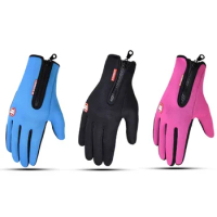 Winter Novelty Motorcycle Gloves Thermal Fleece Lined Warm Water Resistant Skin-friendly Touch Screen Moto Bike Ski Guante Men