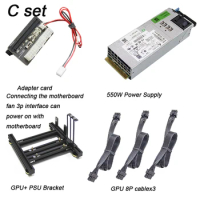 external pGPU Power supply DPS server power refit 550W GPU adapter card power on with Motherboard GPU bracket