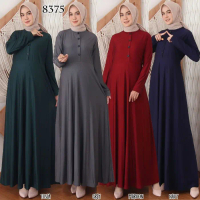 Baju Gamis Wanita Terbaru Gamis Calvin Jeans Polos Busui 8375 - Toska