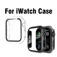 Screen Protector For Apple Watch Case 8 7 6 SE 5 9 iWatch Accessorie Glass+Cover Apple watch serie 44mm 40mm 41mm 45mm 42mm 38mm