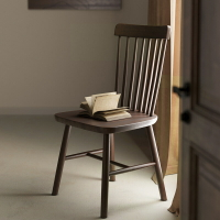 實木餐椅家用椅子簡約餐桌椅復古餐廳靠背椅中古商用書房溫莎椅 全館免運
