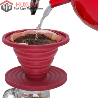 1PC Collapsible Pour Over Coffee Dripper Portable Camping Pour Over Coffee Maker Reusable Silicone Pour Over Coffee Filter