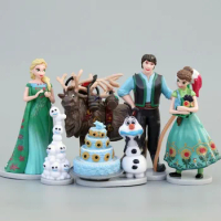 6pcs/a Set Frozen2 Elsa Olaf Model Anna Dolls Action Figures Cake Decoration Snow White and Seven or Seven Dwarfs Cheshire Cat