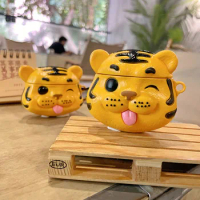 Cute Cartoon Mischievous little tiger Bluetooth Headset Cover for Airpods 1 2 3 Pro Silicone Airpods Case