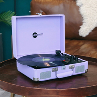 美國Arkrocket便攜式藍牙黑膠唱機 復古家用唱片機天鵝絨音響現貨 夢露日記