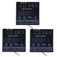 Batmax 3pcs AZ16-1 Battery for Original Xiaomi YI lite 2 4K 4k camera battery for Xiao yi 4k Action Camera Battery