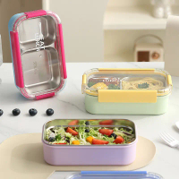 304 Stainless Steel Lunch Box Large Capacity Lunch Box Bento Box Office Worker Student