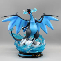 Hot Sale Pokemon Figure GK Luminous Evolution of Mega Charizard X Collectible Model Toy PVC Action Evolution of Blastoise Statue