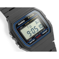 Casio卡西歐（日本直郵）防水日歷鬧鐘復古學生電子小方表F-91W-1
