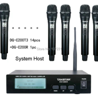 New Takstar DG-C200R 14 persons Handheld Microphones Conference Microphone System 2.4G Digital Wireless Conference System