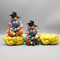 21cm Anime Dragon Ball Figure Gk Son Goku Stick Action Figure BT Somersault Cloud Goku Doll Sitting Statue PVC Collection Toys