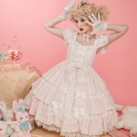 錦慕-狙擊甜心-夏季lolita吊帶裙短袖洛麗塔洋裝甜美連衣裙蛋糕裙