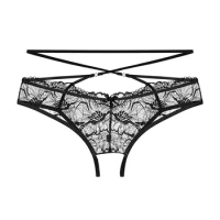 Sexy Panties 2024 Hot Sale Womens Thongs New Lace Embroidery Mesh Splicing Tranparent Seductive Underpants Nightwear Intimate