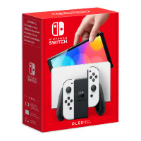 【‎Nintendo任天堂】Nintendo Switch OLED 主機 《電力加強版 / 台灣公司貨》-白白