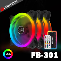 FANTECH 雙面光圈遙控RGB燈效電腦風扇套組(FB-301)