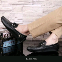 Sepatu Fantofel Pansus Casual Hitam Pormal Kantor Terbaru untuk Pria - Pantofel, Kerja sepatu guru c