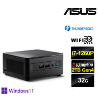 【ASUS 華碩】NUC i7十二核{光影上尉IIIP} Win11Pro迷你電腦(i7-1260P/32G/2TB M.2)